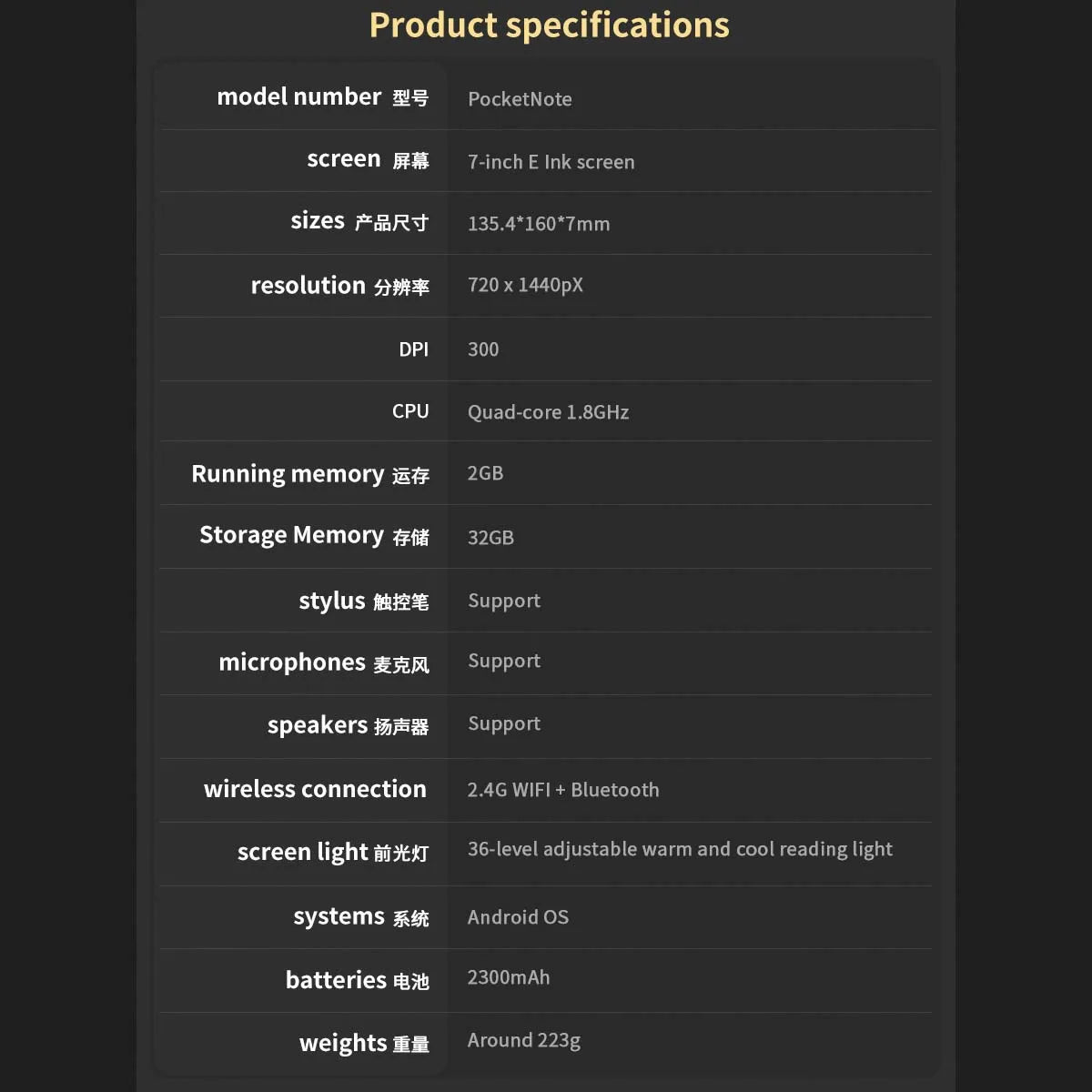 BIGME PocketNote Ebook Reader Android Tablet With Google Play Support