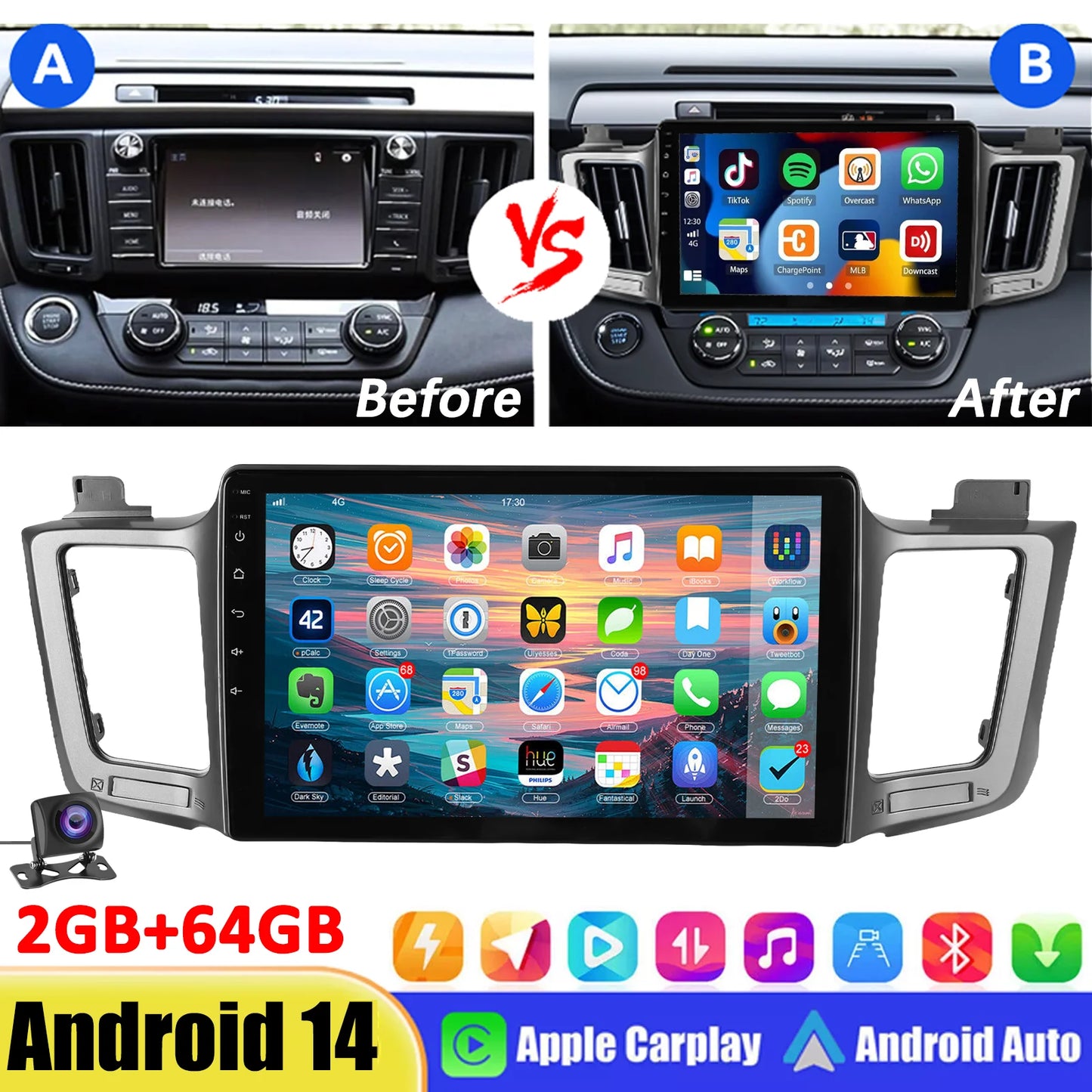 ESSGOO Android Car Stereo For Toyota RAV4