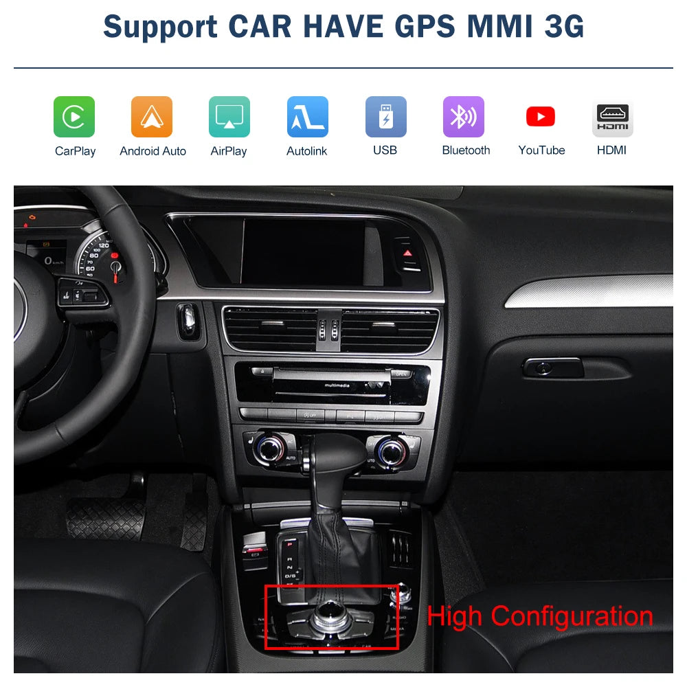 Road Top Wireless CarPlay Android Auto Interface For Audi A4