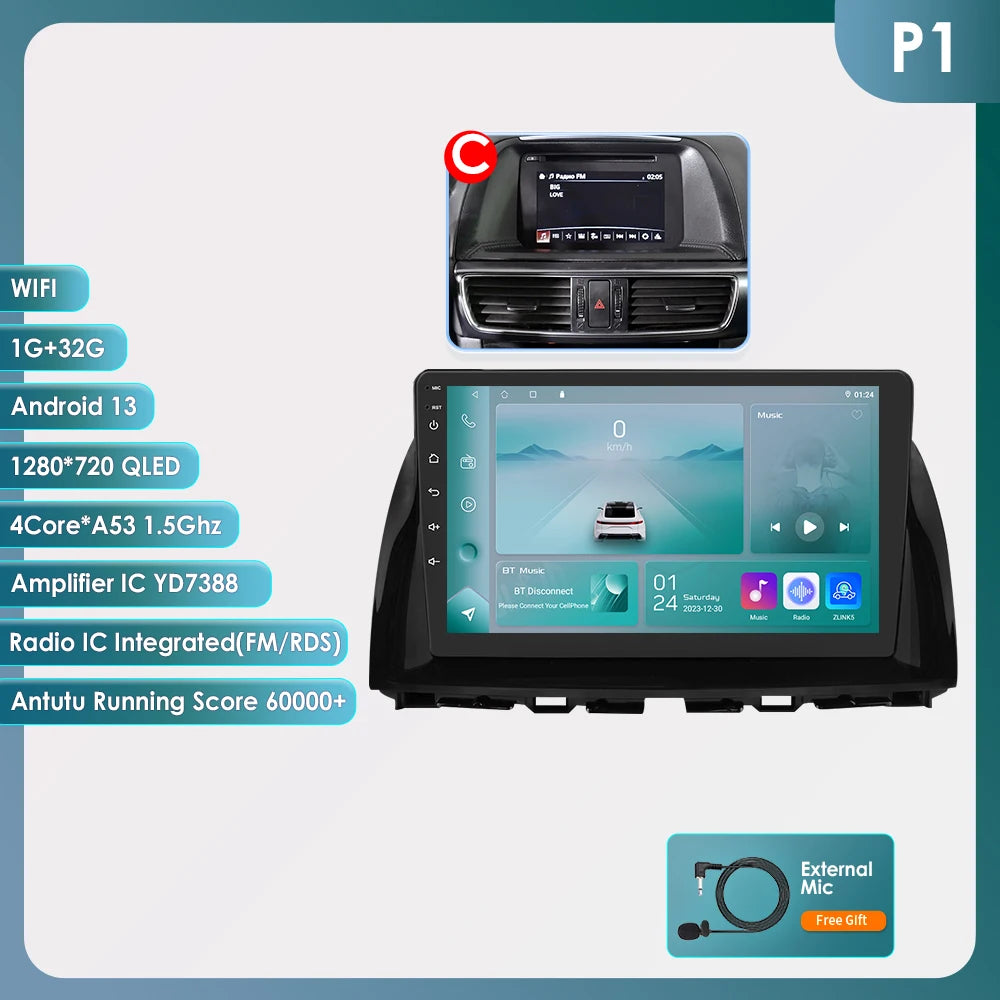 OSSURET Android 13 Mazda CX5 Car Stereo GPS 4G 8Core