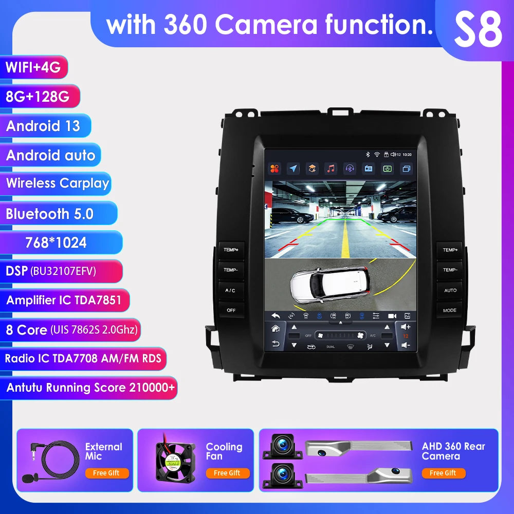 OSSURET Android 13 Car Stereo For Toyota Land Cruiser Prado