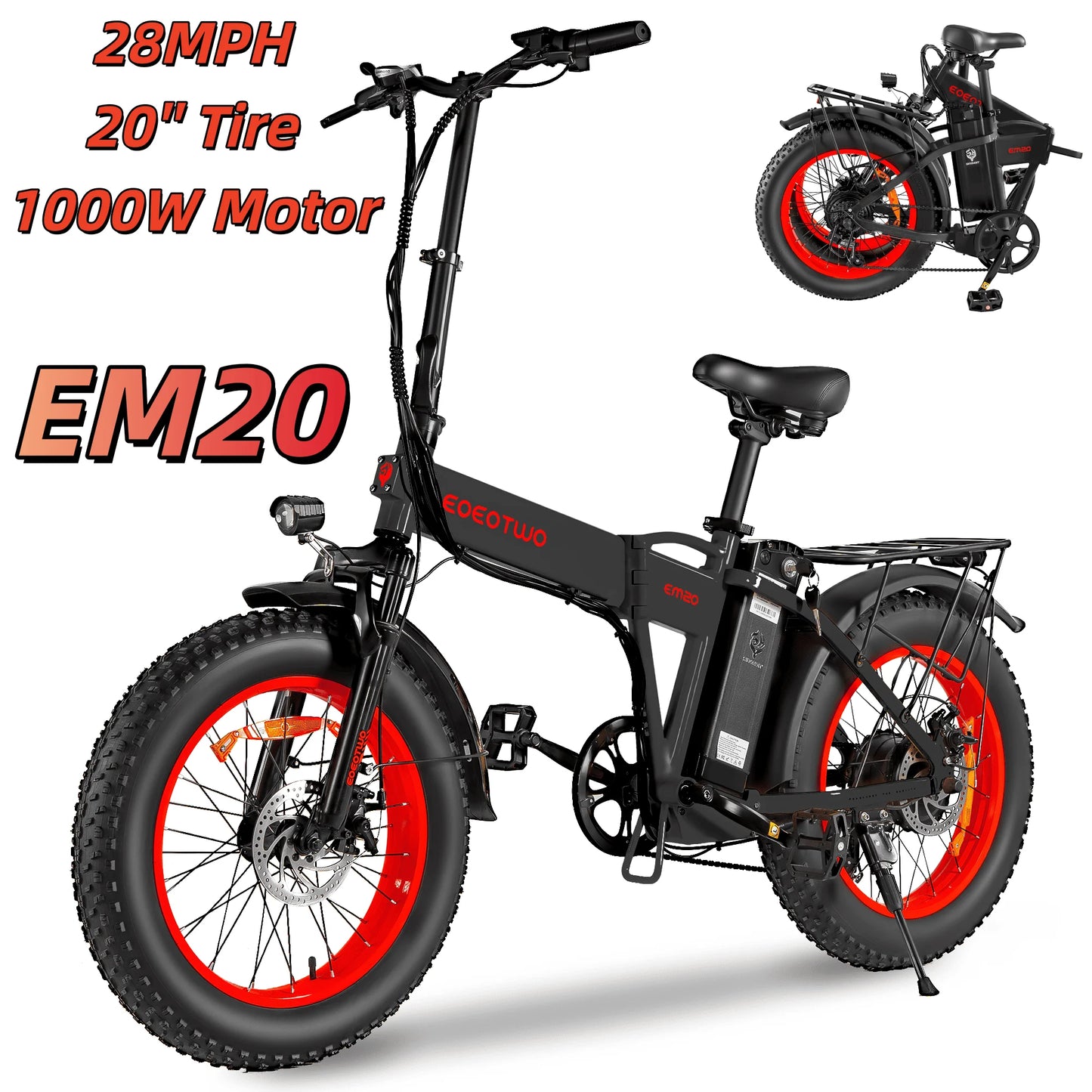 EOEOTWO E01 Electric Mountain Fat Tire Bike 1500W Peak