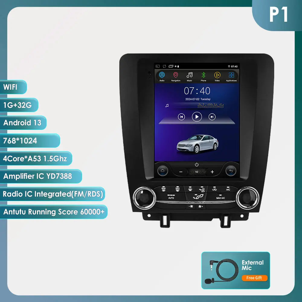 OSSURET Ford Mustang CarPlay Android Auto GPS Stereo Double Din