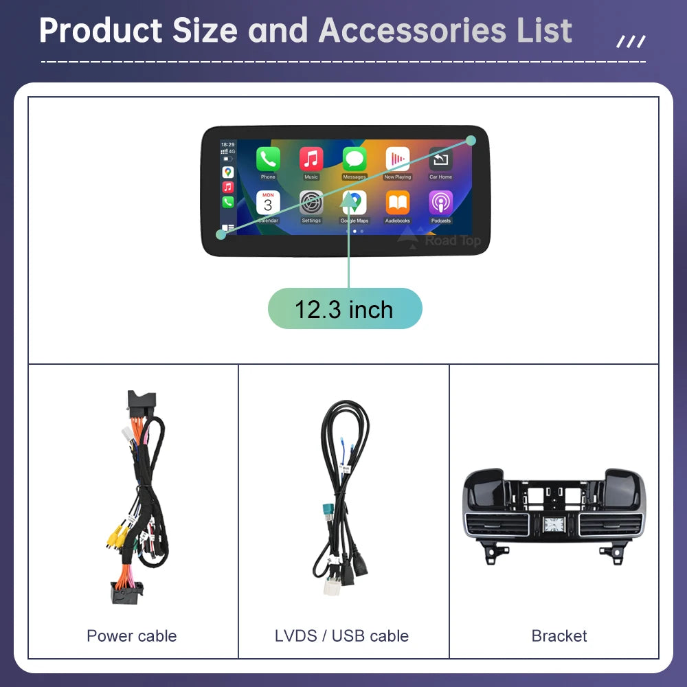 Road Top Linux Touch Screen Car Radio For Mercedes Benz With CarPlay