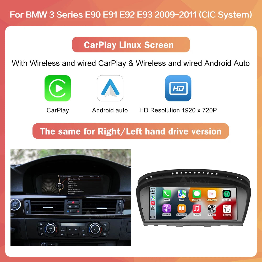 Wincago Wireless CarPlay Android Auto Car Multimedia Display For BMW 3 Series