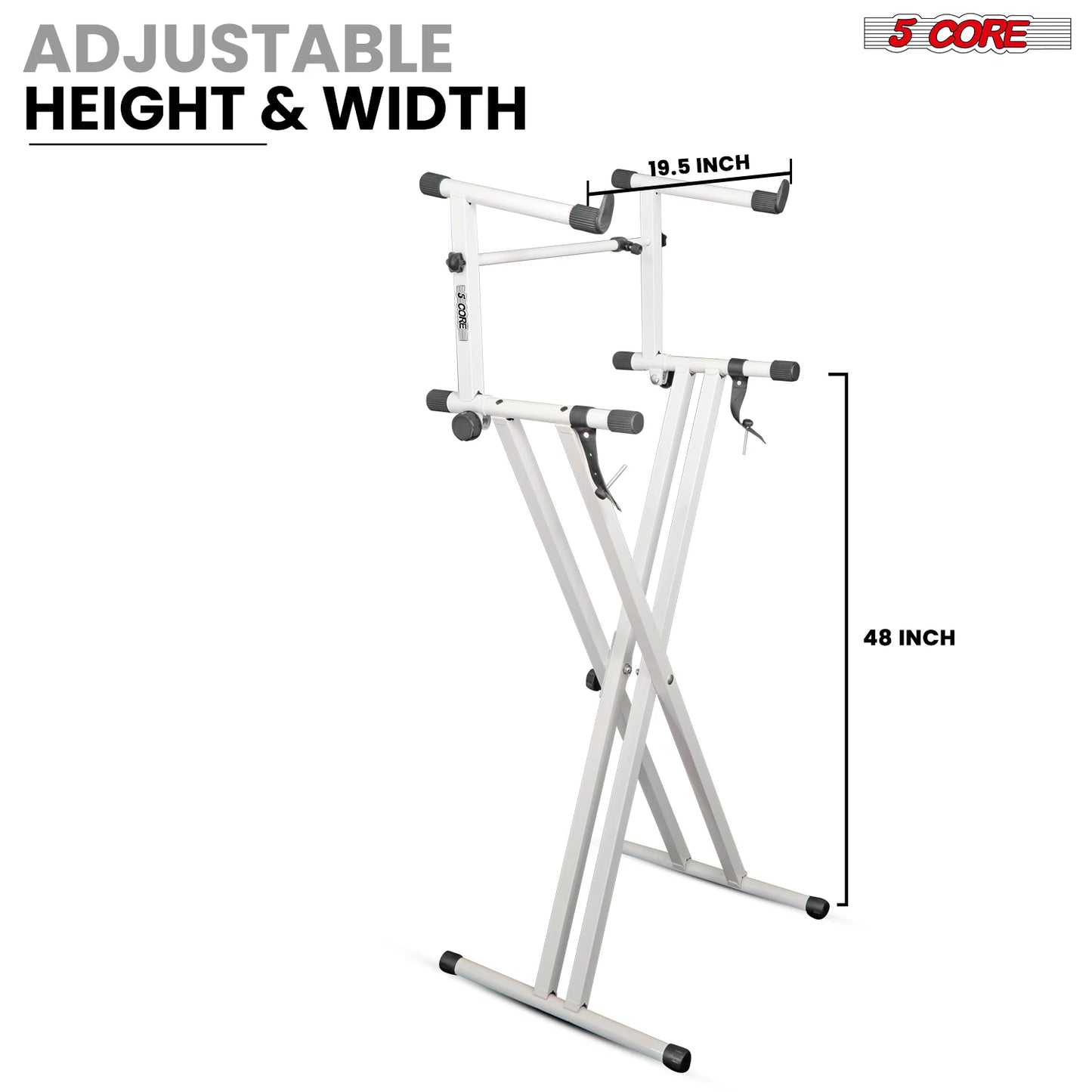 5 CORE 2 Tier Keyboard Stand Double X Style Adjustable