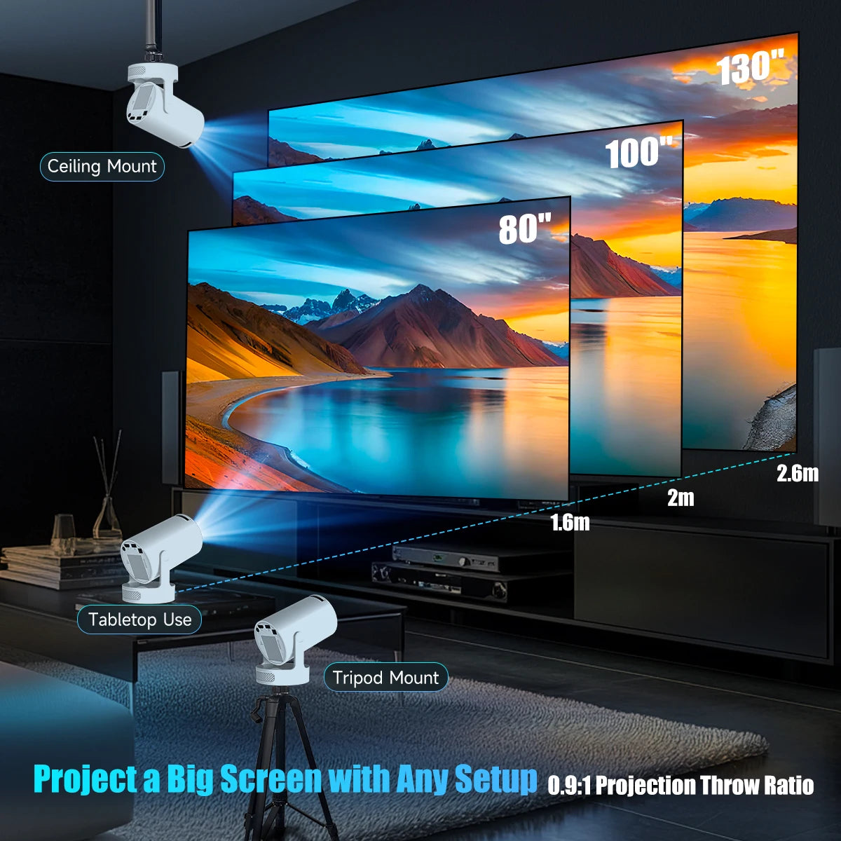 Magcubic HY300 Pro Projector 4K 720P Android 11 WiFi 6