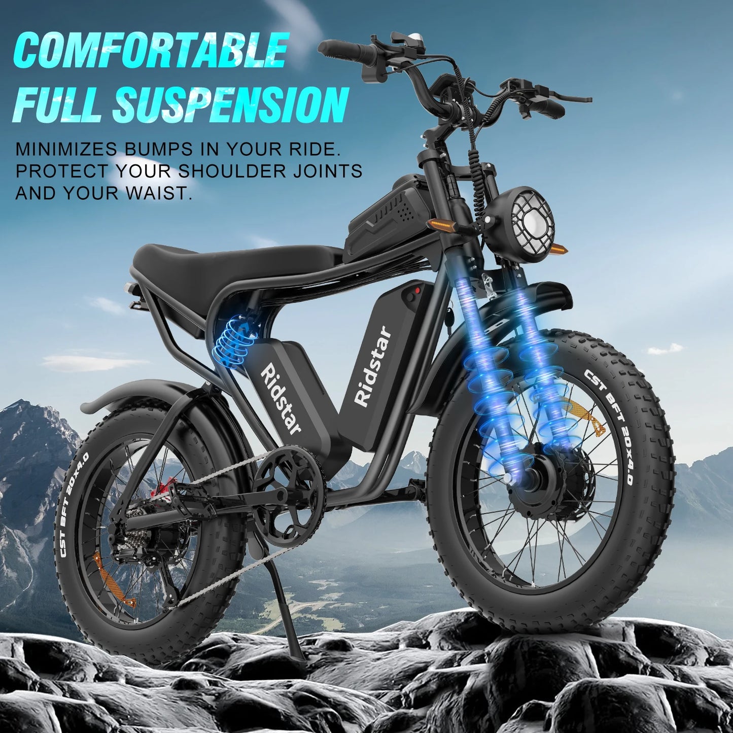 Ridstar 3000W Dual Battery Electric Bike for Adults