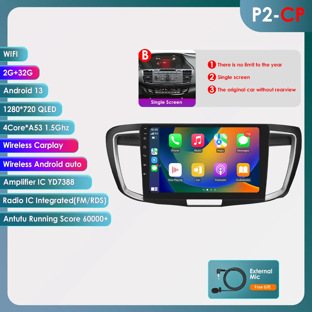 OSSURET Android Auto Car Radio for Honda Accord 9th Gen