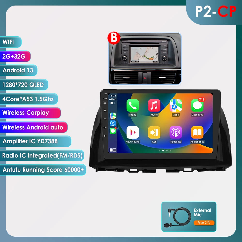 OSSURET Android 13 Mazda CX5 Car Stereo GPS 4G 8Core
