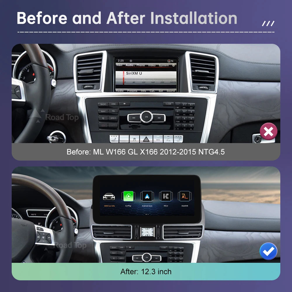 Road Top Linux Touch Screen Car Radio for Mercedes ML