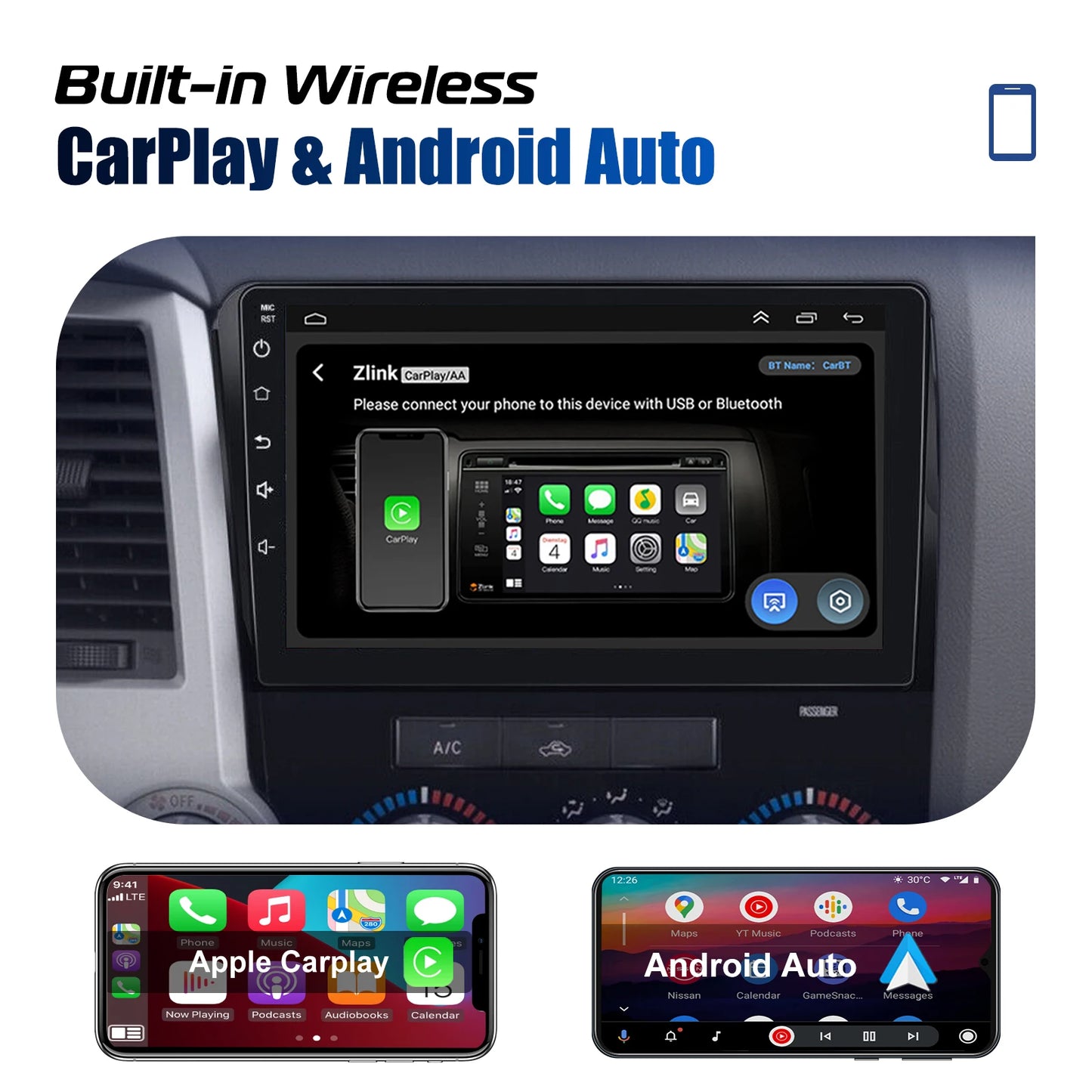 ESSGOO Car Stereo for Toyota Tundra Sequoia Android Auto CarPlay