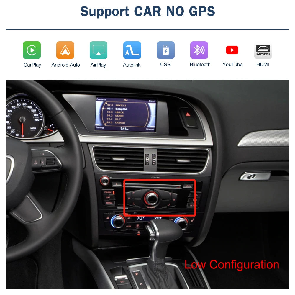 Road Top Wireless CarPlay Android Auto Interface For Audi A4