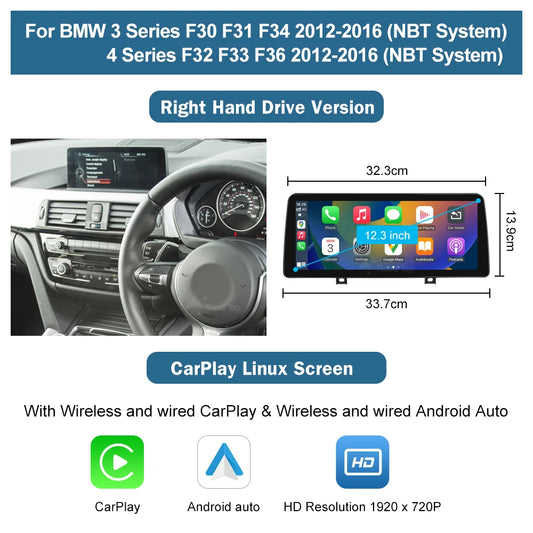 Road Top CarPlay Android Auto Multimedia Display For BMW