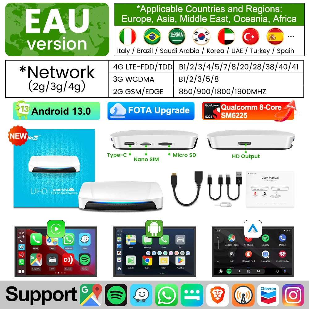 Carlinkit UHD Android 13 CarPlay AI HDMI Streaming Box 8GB 128GB