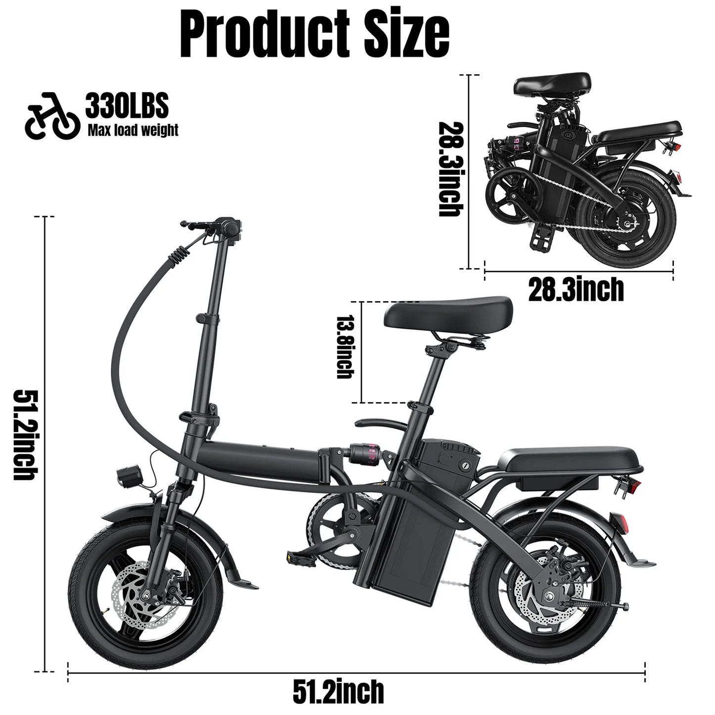 Terrosor 500W Dual Disc Brake Foldable Electric Bicycle