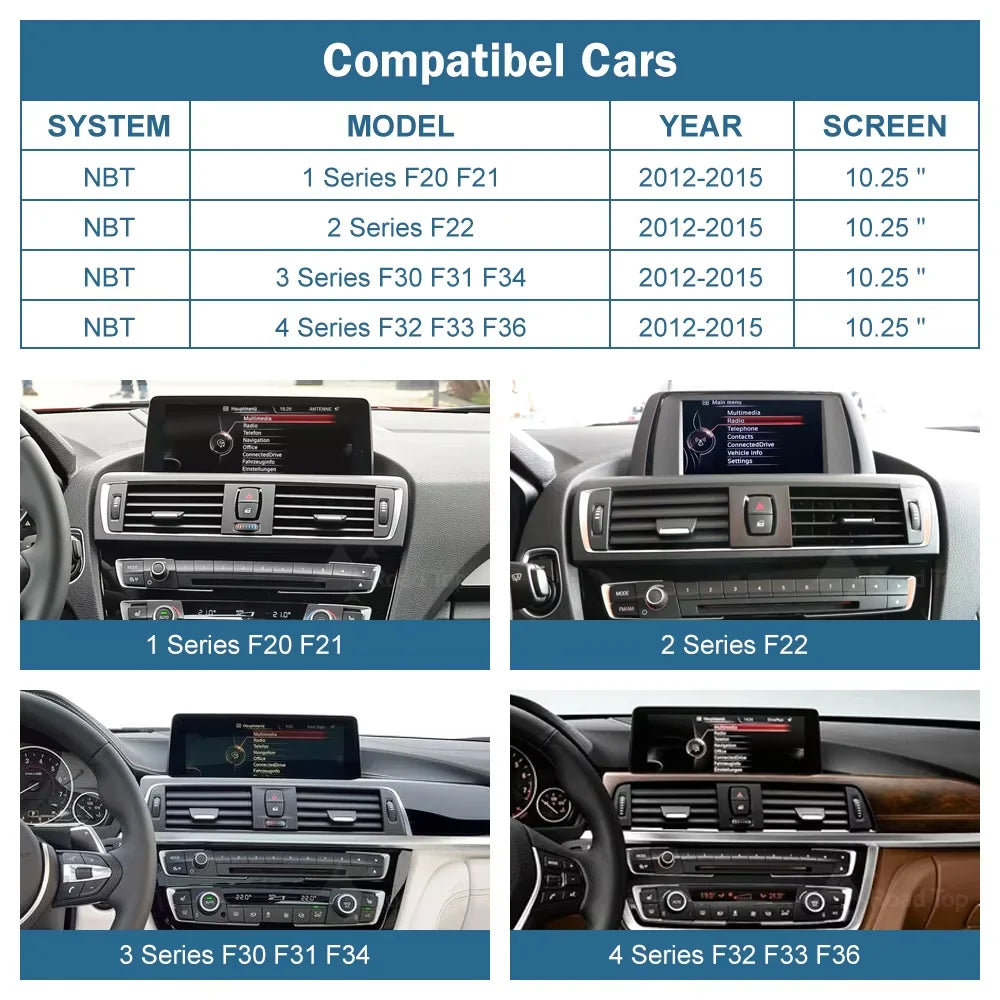 Road Top CarPlay Android Auto Multimedia Display For BMW