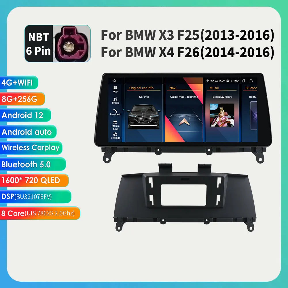 OSSURET CarPlay Android 13 Autoradio BMW X3 X4 F26 F25