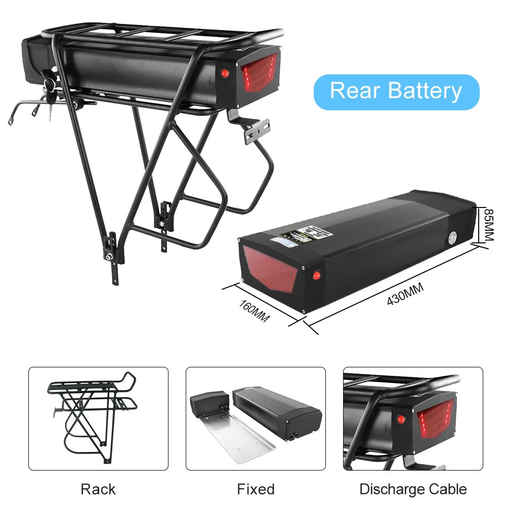 YIMI 52V Ebike Battery Down Tube Pack For Fat Tire
