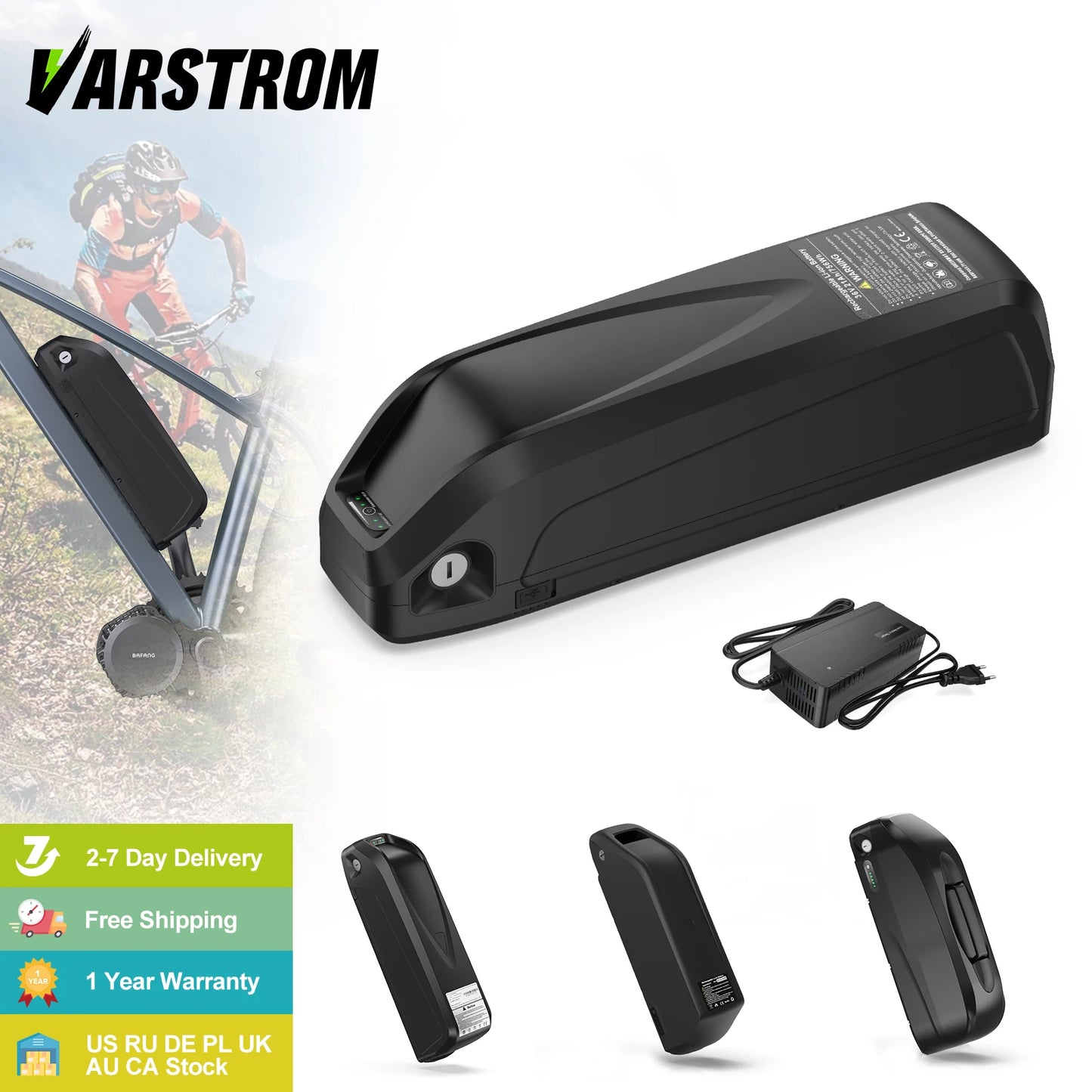 Varstrom Ebike Battery 36 52V Lithium Pack For Bafang Tongsheng