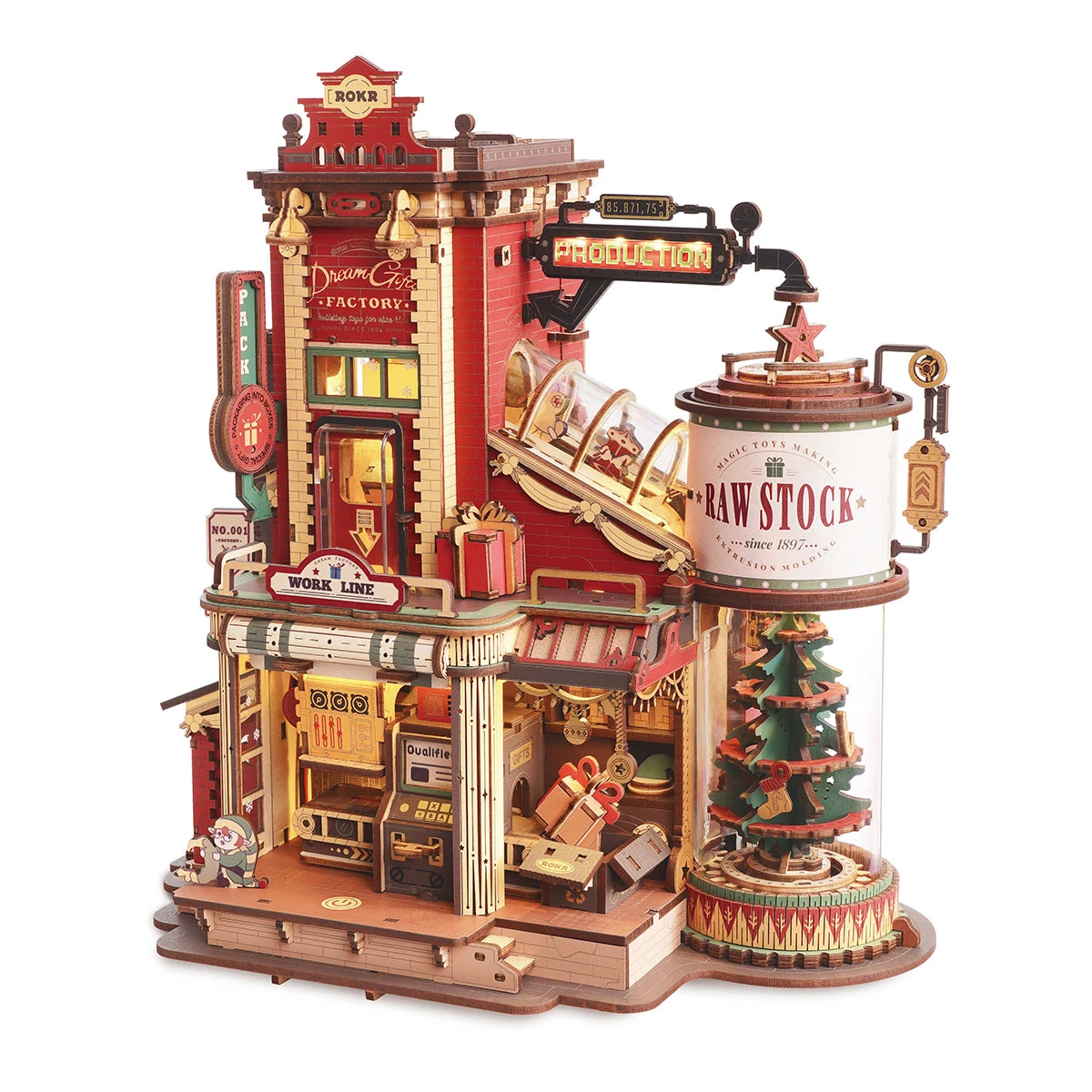 Robotime Rokr Dream Gift Factory 3D Wooden Puzzle With Lights And Music