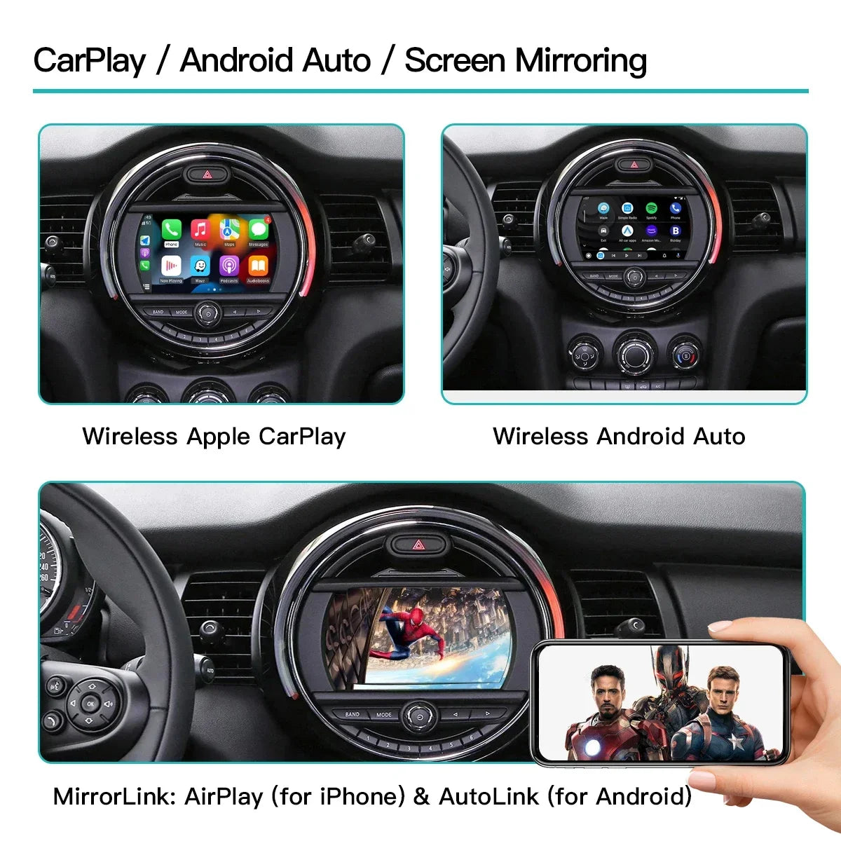 AUTOABC Wireless CarPlay Android Auto For Mini Cooper