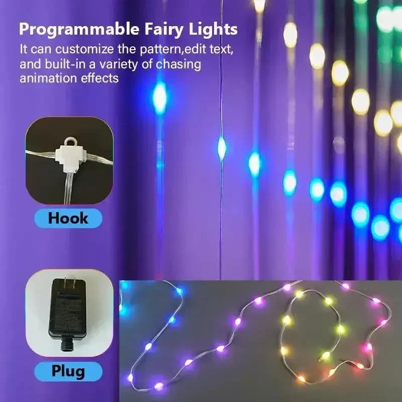 MIMIRGB Smart LED Curtain Lights RGBIC USB App Control