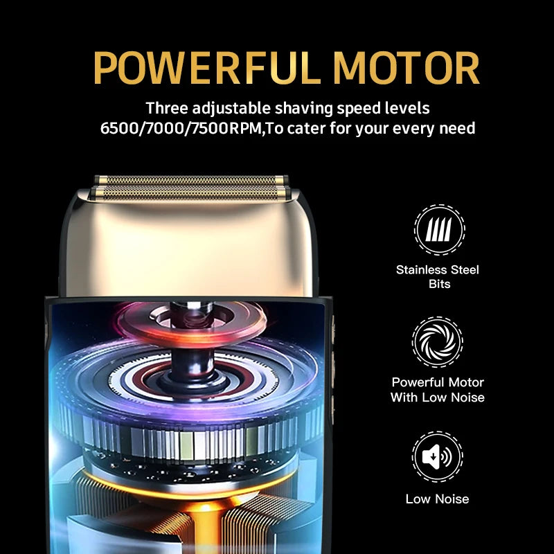 Ufree Electric Shaver Foil 3-Speed Wet Dry Razor With LCD