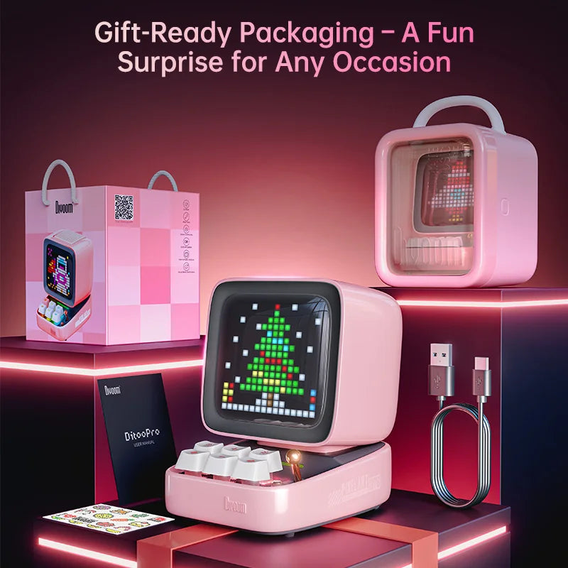 Divoom Ditoo-Pro Retro Pixel Art Bluetooth Speaker With LED Display