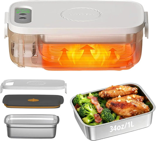 Totitom Cordless Electric Lunch Box with Timer and Adjustable Heat