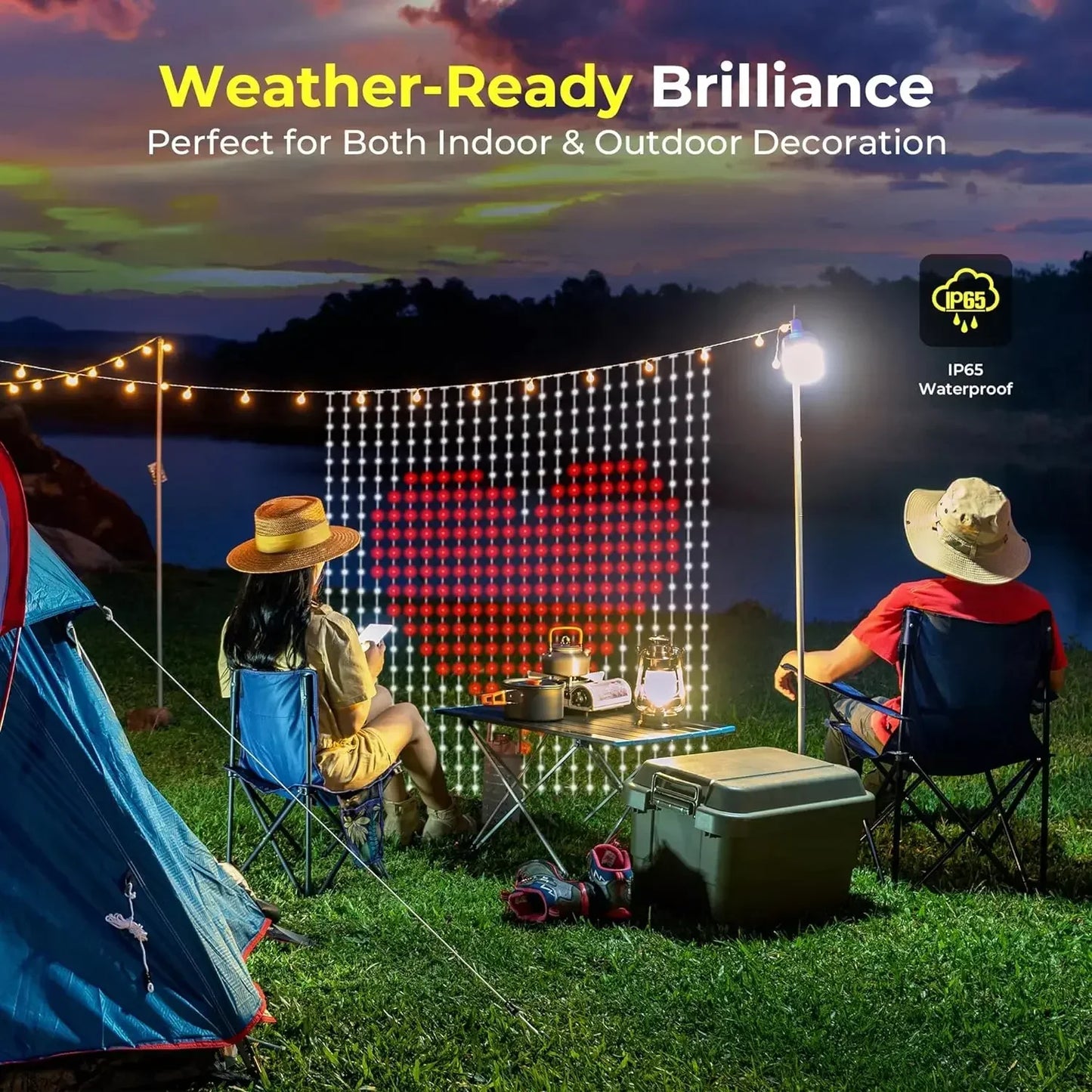 MIMIRGB Smart LED Curtain Lights RGBIC USB App Control