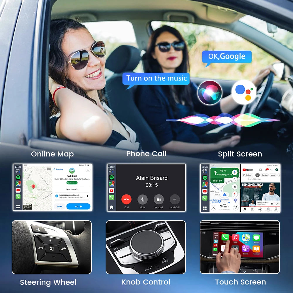 Carlinkit Android 13 CarPlay AI Box Wireless Android Auto 8G 128G Netflix