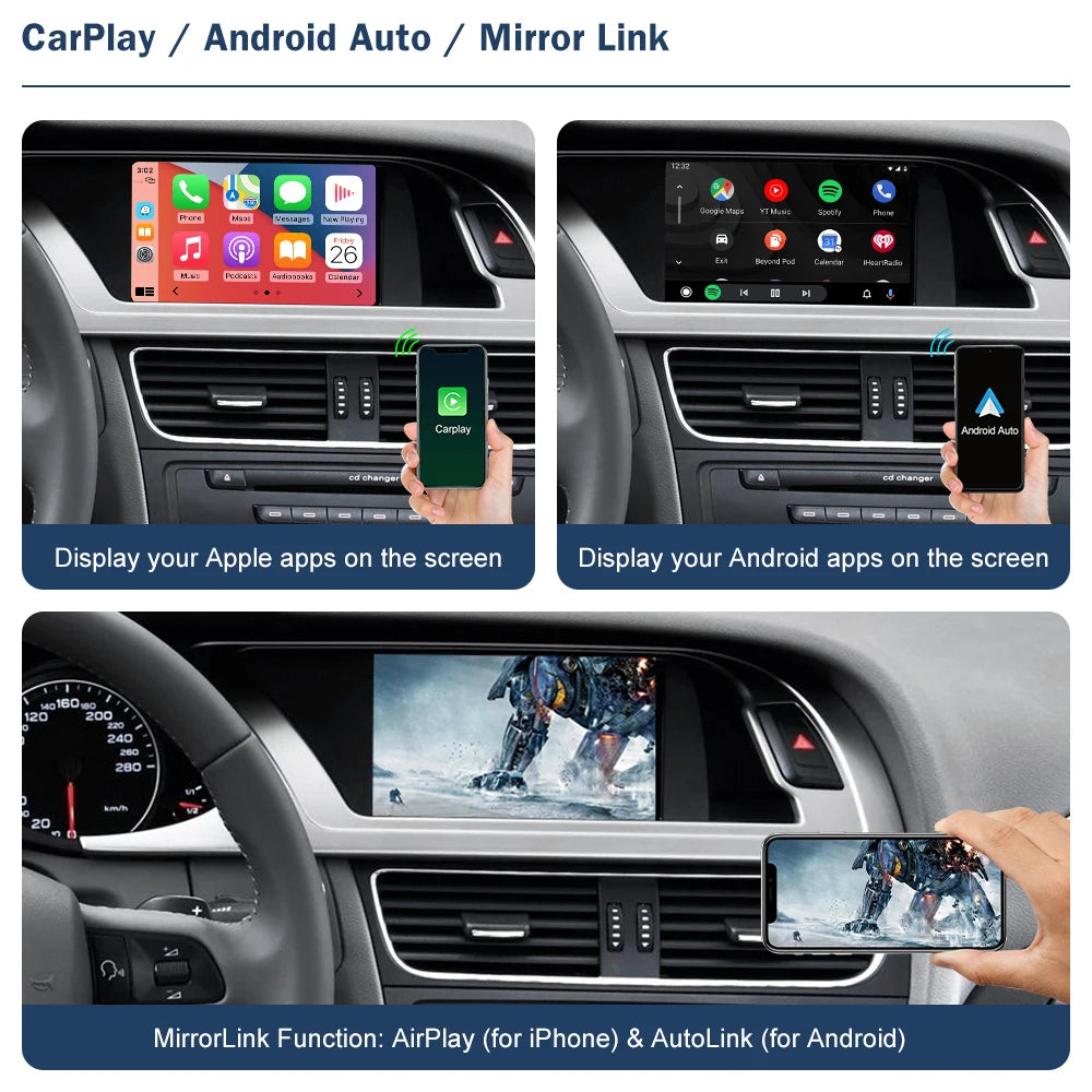 Road Top Wireless CarPlay Android Auto Interface For Audi A4