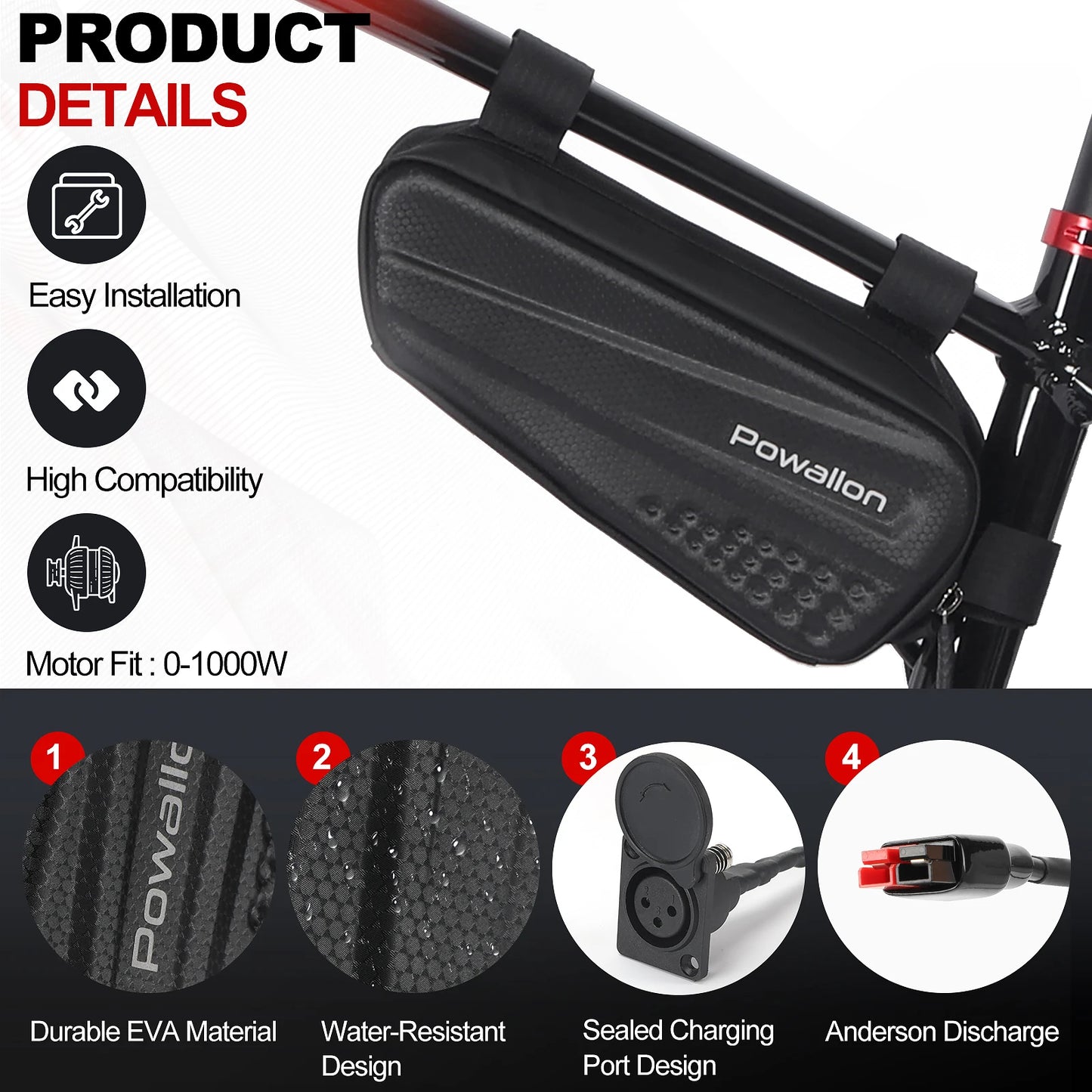 48V Ebike Triangle Battery Case Waterproof With 10Ah 13Ah 20Ah