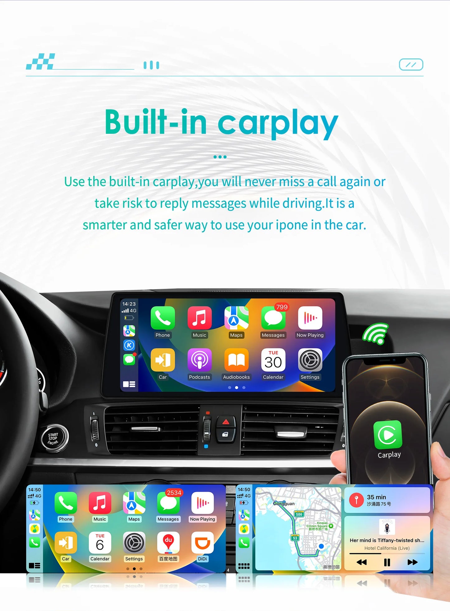 OSSURET CarPlay Android 13 Autoradio BMW X3 X4 F26 F25