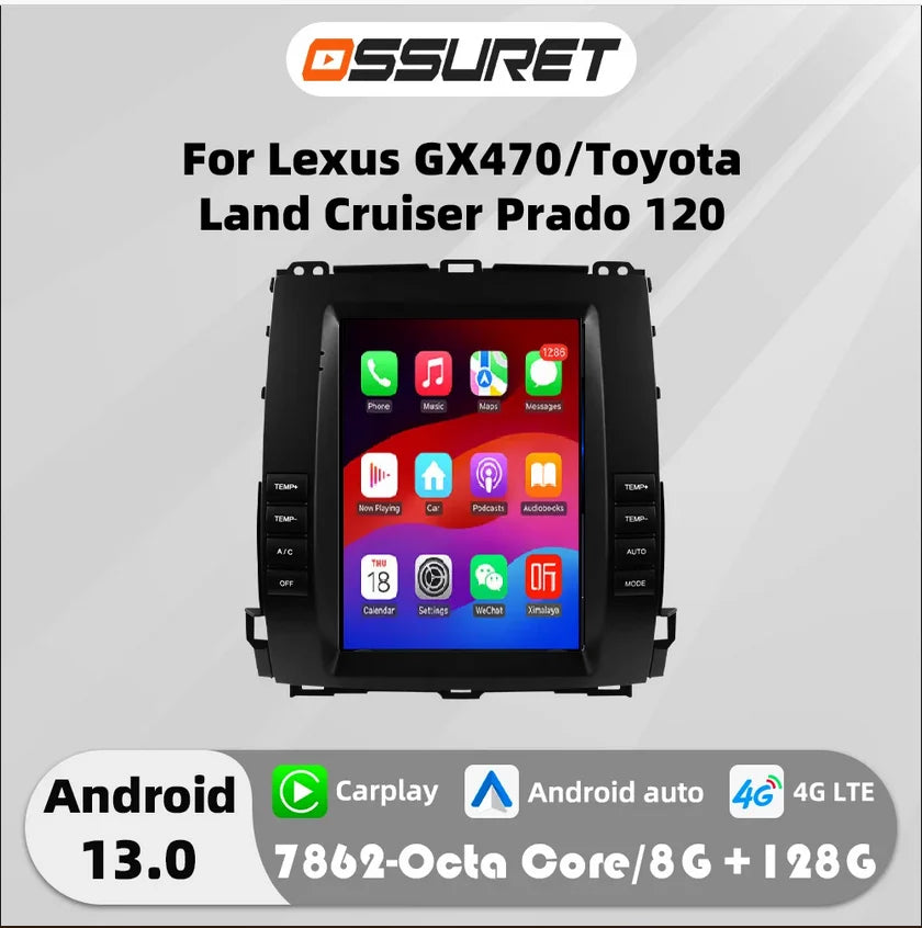 OSSURET Android 13 Car Stereo For Toyota Land Cruiser Prado