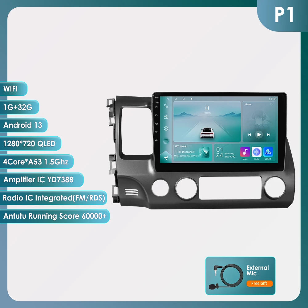 OSSURET Android 12 Car Radio For Honda Civic GPS Navi