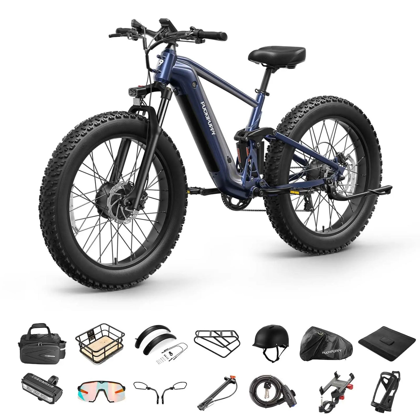 PUCKIPUPPY Golden Retriever Pro 1600W Dual Motor Suspension Electric Bike