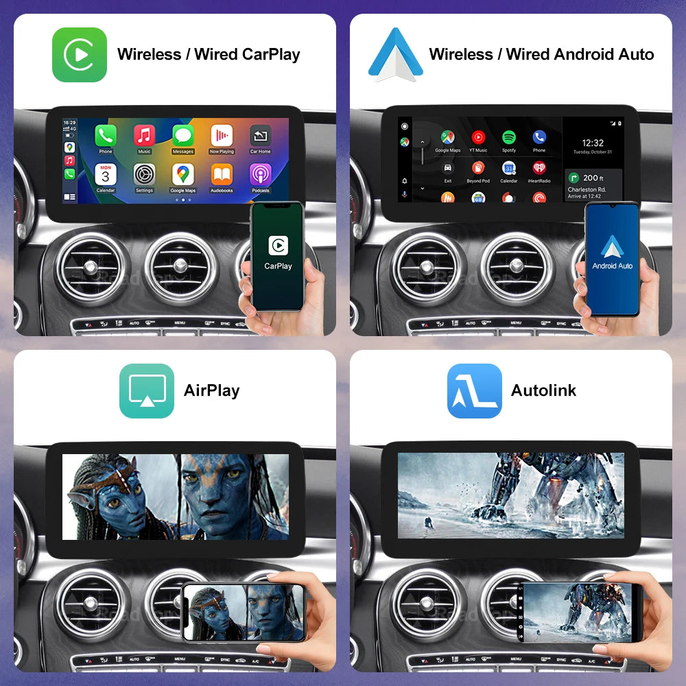 Road Top Wireless CarPlay Linux Screen for Mercedes Benz Vehicles