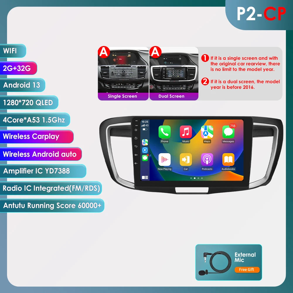 OSSURET Android Auto Car Radio for Honda Accord 9th Gen