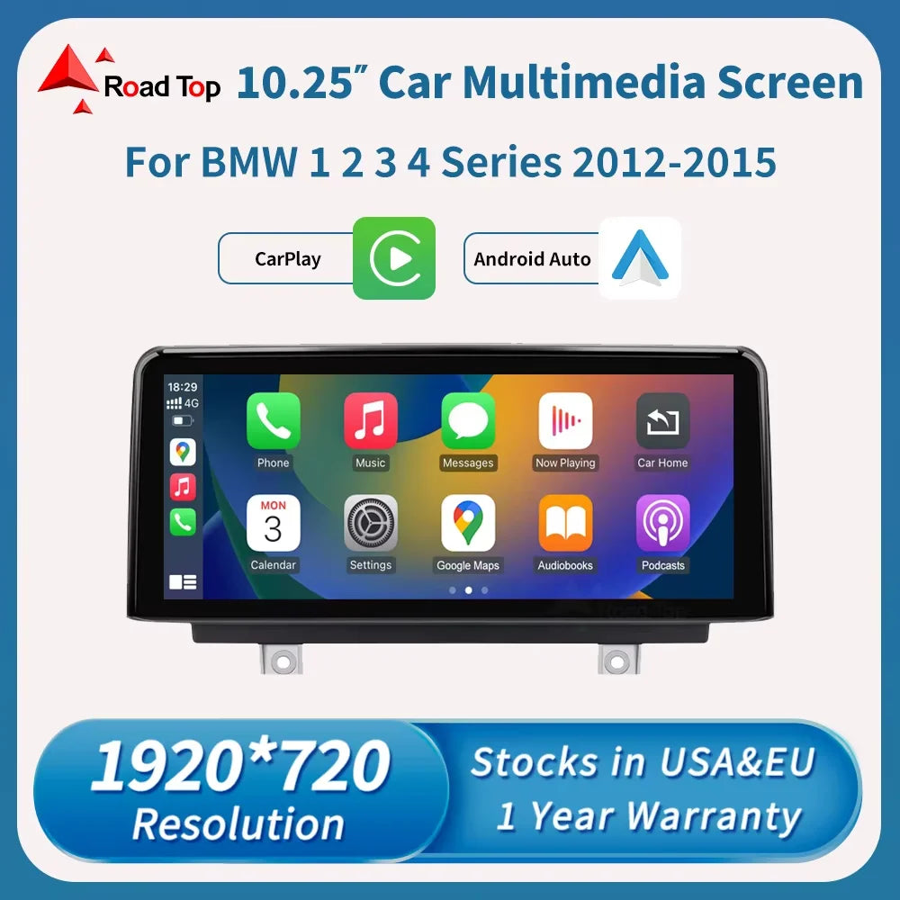 Road Top CarPlay Android Auto Multimedia Display For BMW