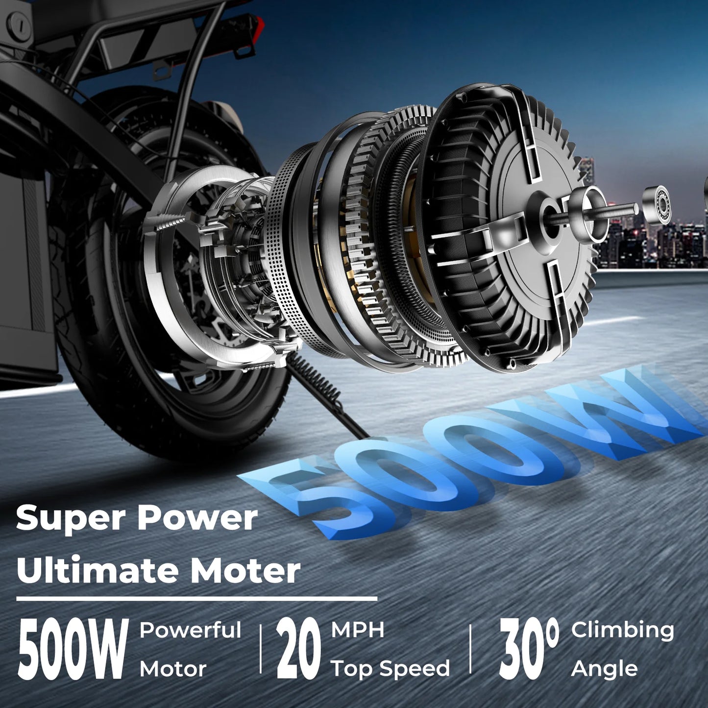 LELEKUAI 500W Folding Electric Bike With Removable 48V Battery