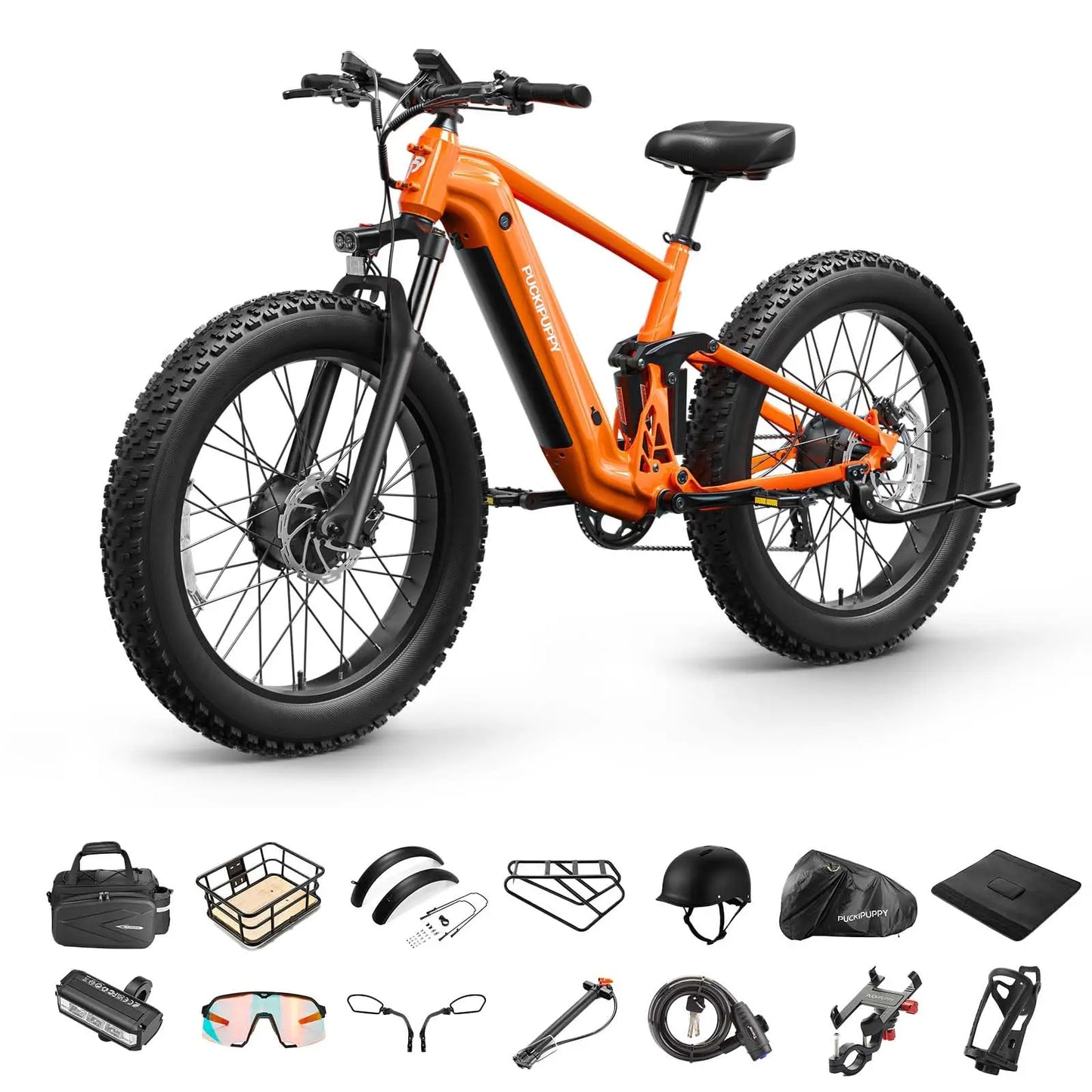 PUCKIPUPPY Golden Retriever Pro 1600W Dual Motor Suspension Electric Bike