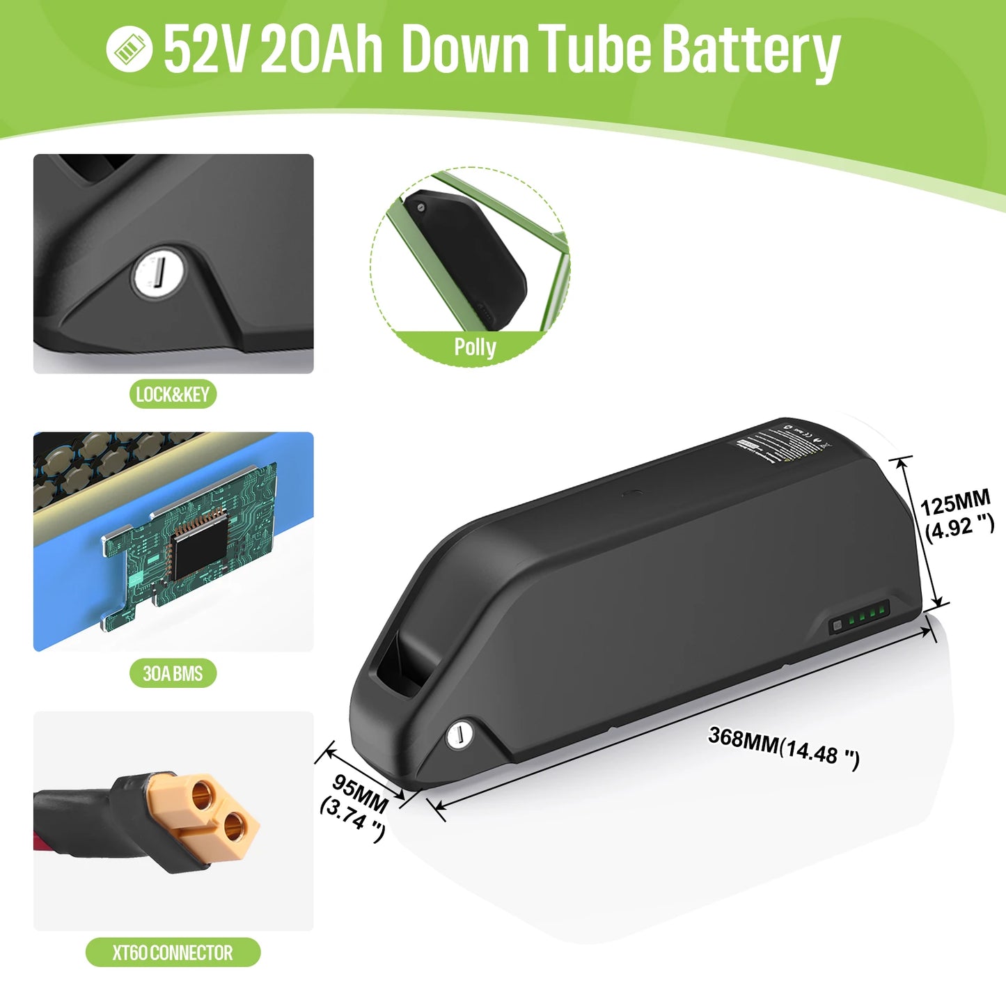 Varstrom Ebike Battery 36 52V Lithium Pack For Bafang Tongsheng