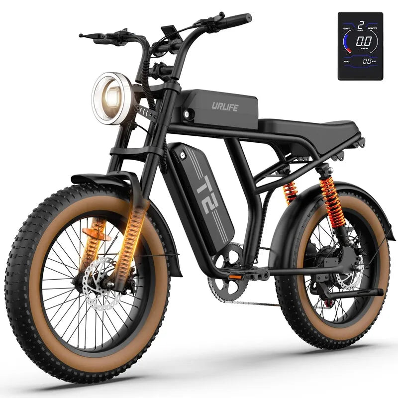 URLIFE 1500W Fat Tire Electric Mountain Bike Removable Battery