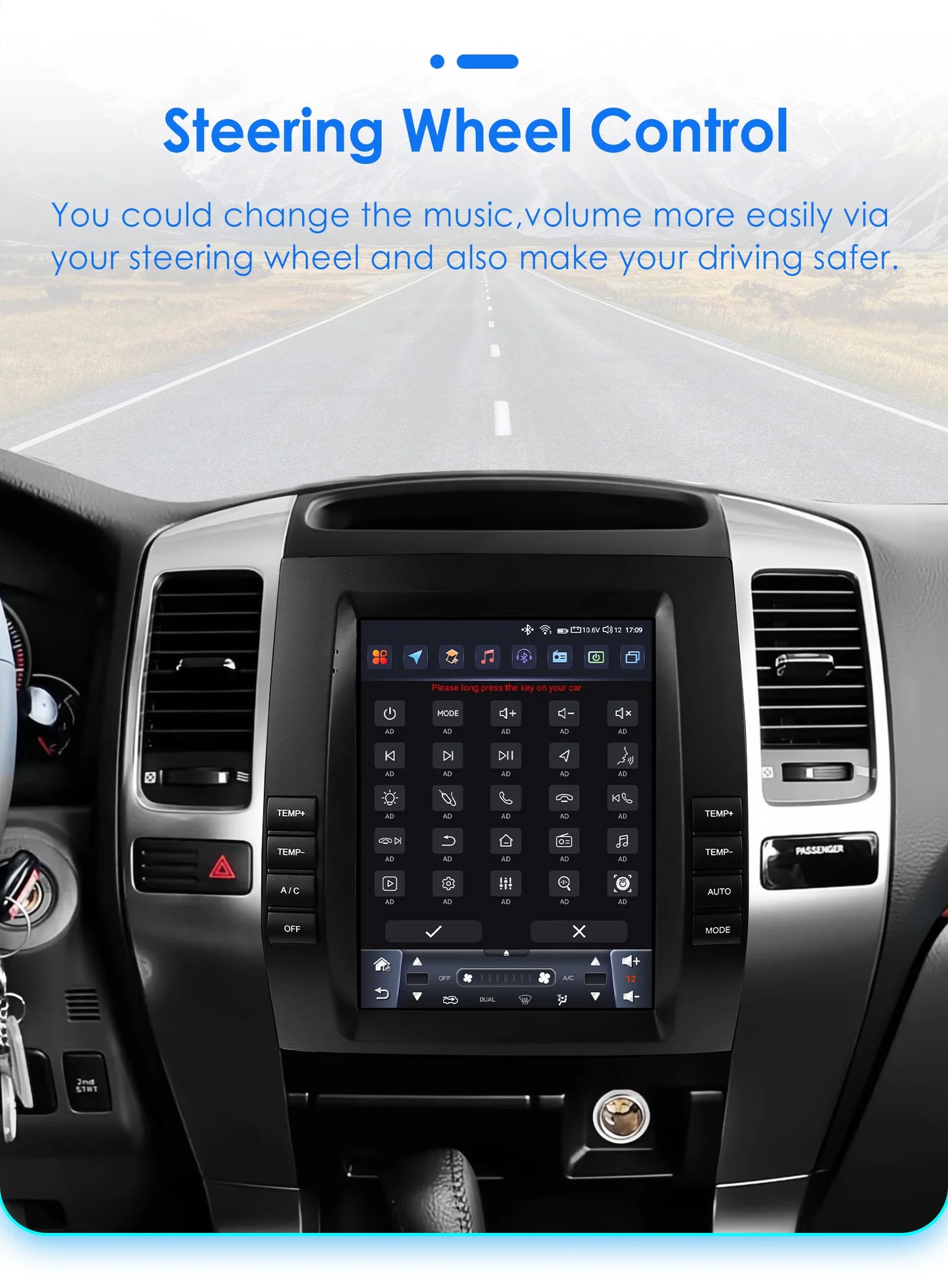 OSSURET Android Car Stereo For Toyota Prado Land Cruiser 120