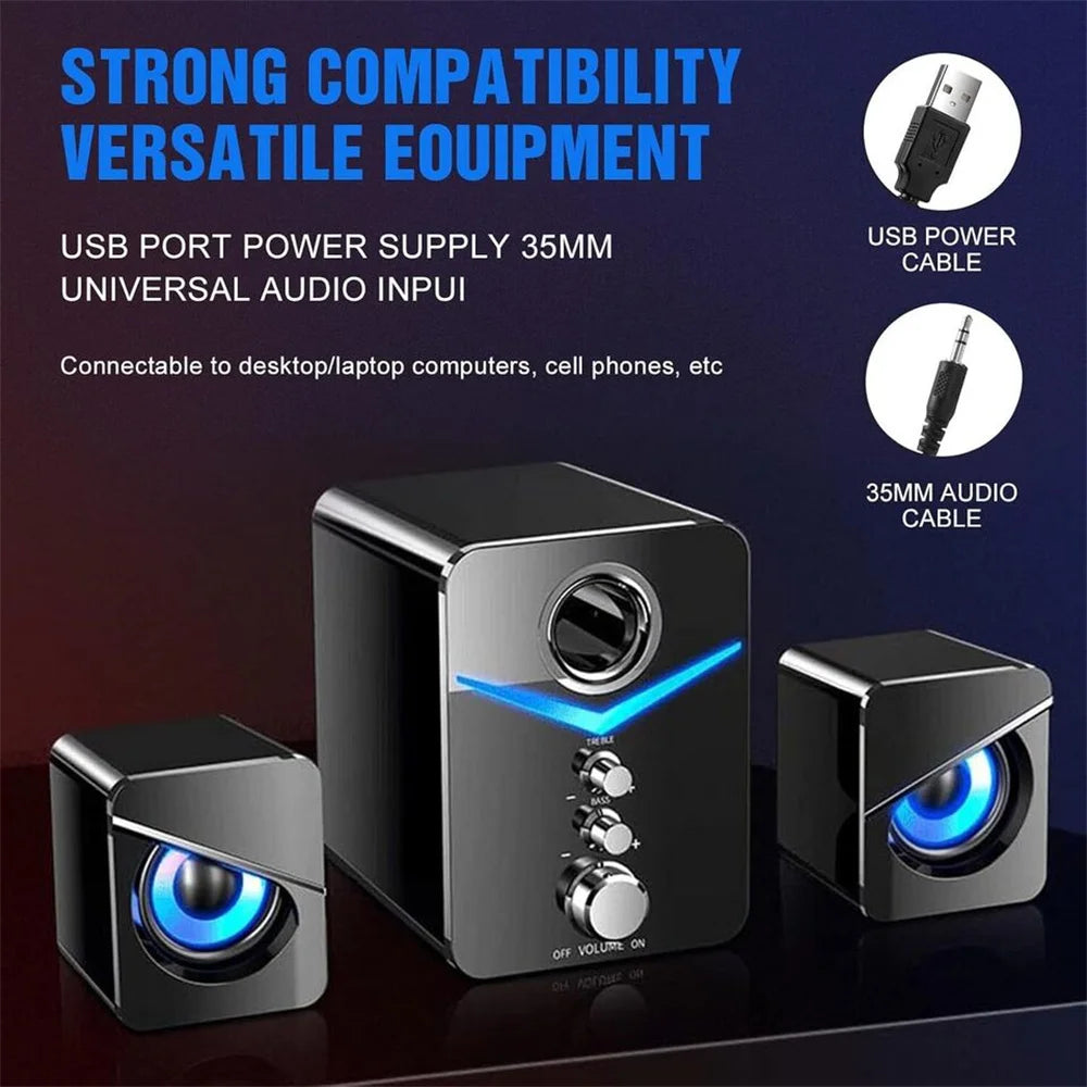CURUK USB Computer Speakers System Subwoofer For Desktop