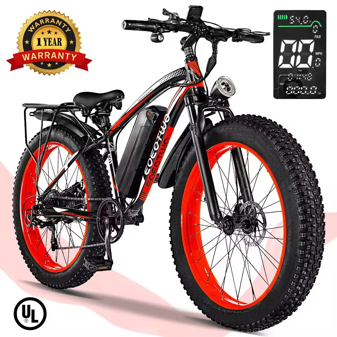 EOEOTWO E01 Electric Mountain Fat Tire Bike 1500W Peak