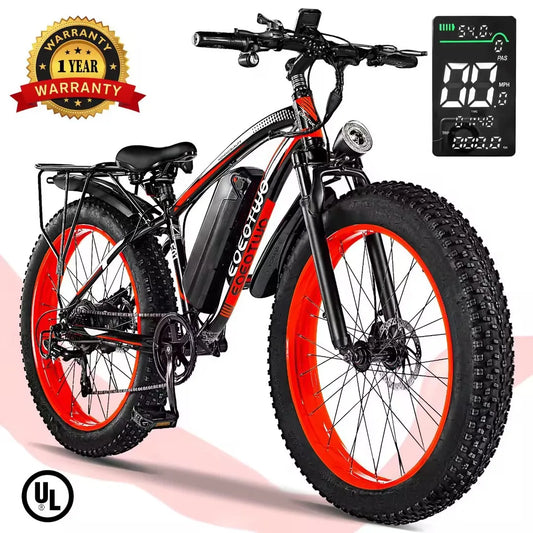 EOEOTWO E01 Electric Mountain Fat Tire Bike 1500W Peak