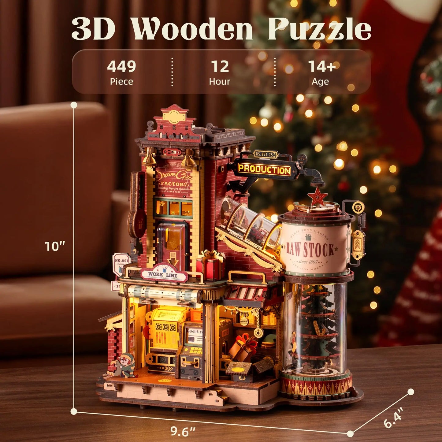 Robotime Rokr Dream Gift Factory 3D Wooden Puzzle With Lights And Music
